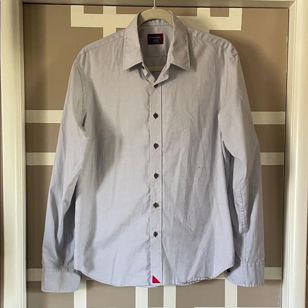 UNTUCKit Light Gray Wrinkle-Free Long-Sleeve Dress Shirt